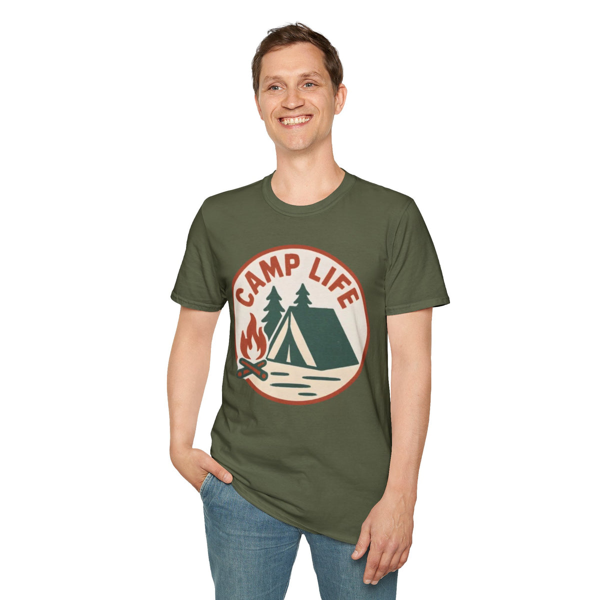 "Camp Life" Tent & Campfire Outdoor Tee Shirt