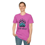 "Stay Wild" Bear Footprint Mountain Emblem T-Shirt