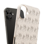 Biodegradable Phone Case — Eco-Friendly Forest Sketch Pattern