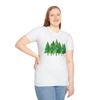 Forest Graphic T-Shirt — Minimal Green Pine Trees Tee
