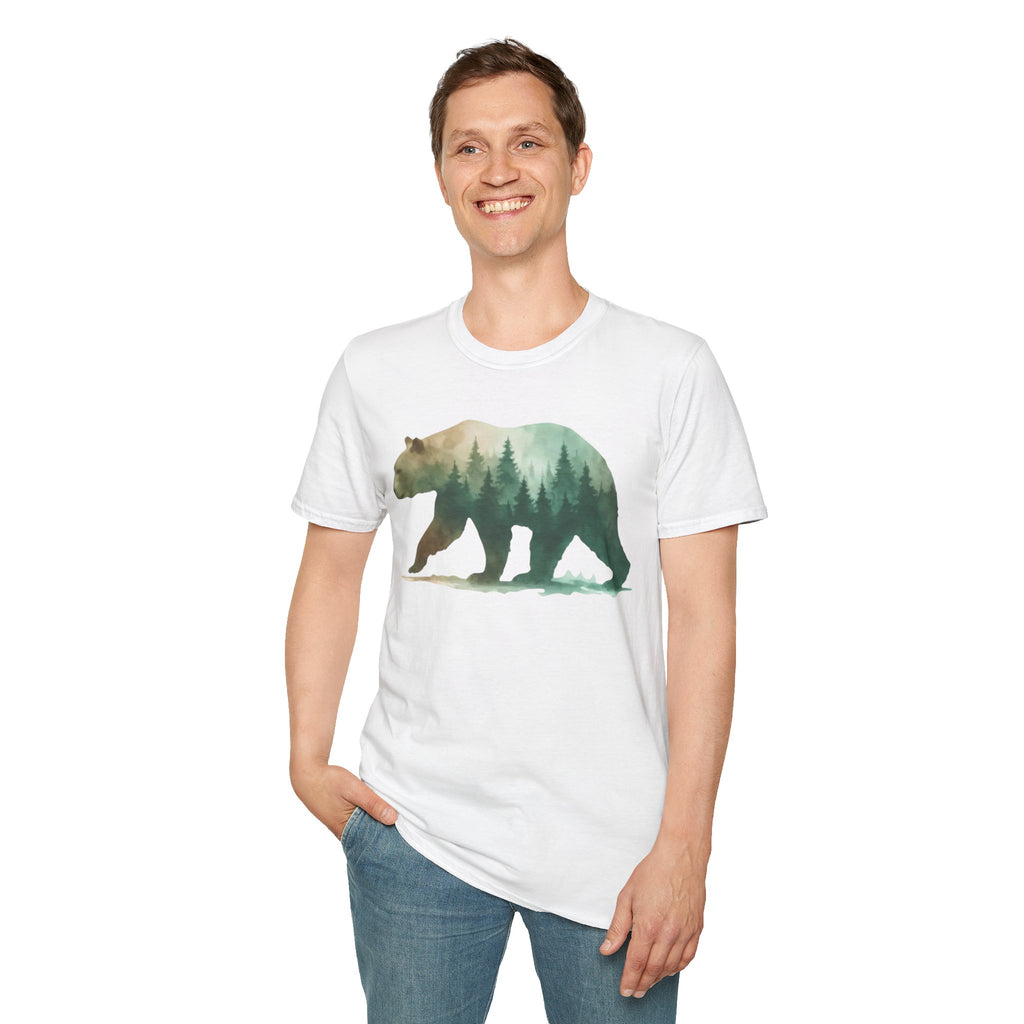 Forest Bear T-Shirt — Watercolor Woodland Bear Graphic Tee Shirt