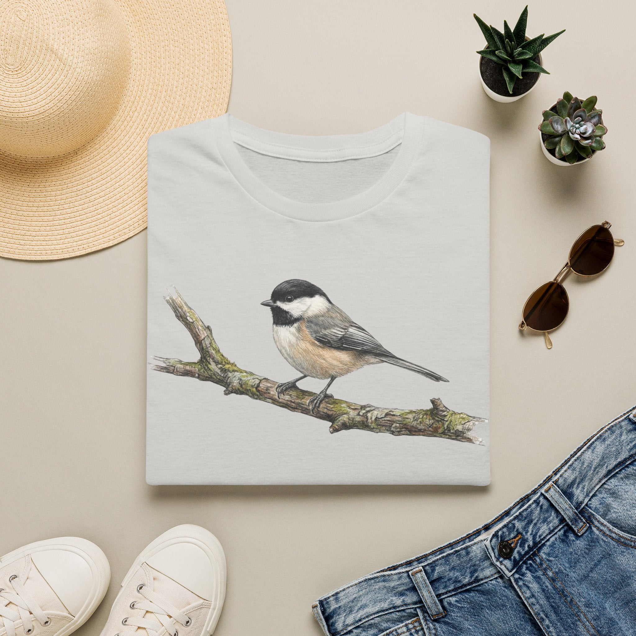 Copy of Chickadee Tee — Watercolor Songbird T‑Shirt