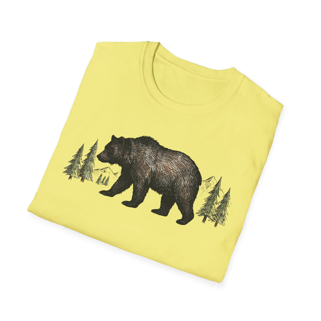 Bear & Forest T‑Shirt - Rustic Woodland Graphic Tee