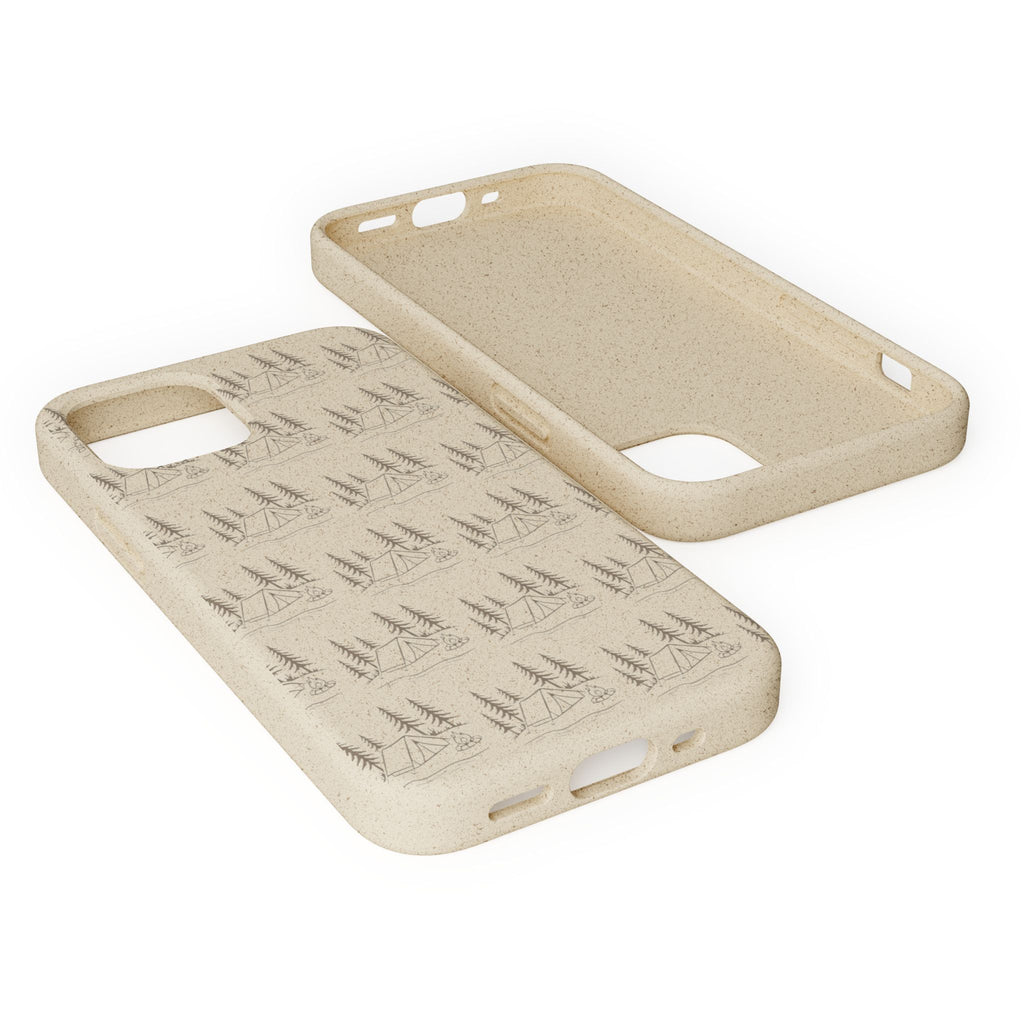 Biodegradable Phone Case — Eco-Friendly Forest Sketch Pattern