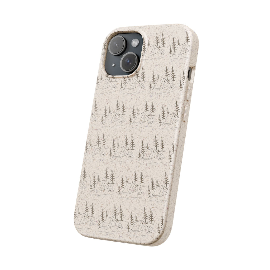 Biodegradable Phone Case — Eco-Friendly Forest Sketch Pattern