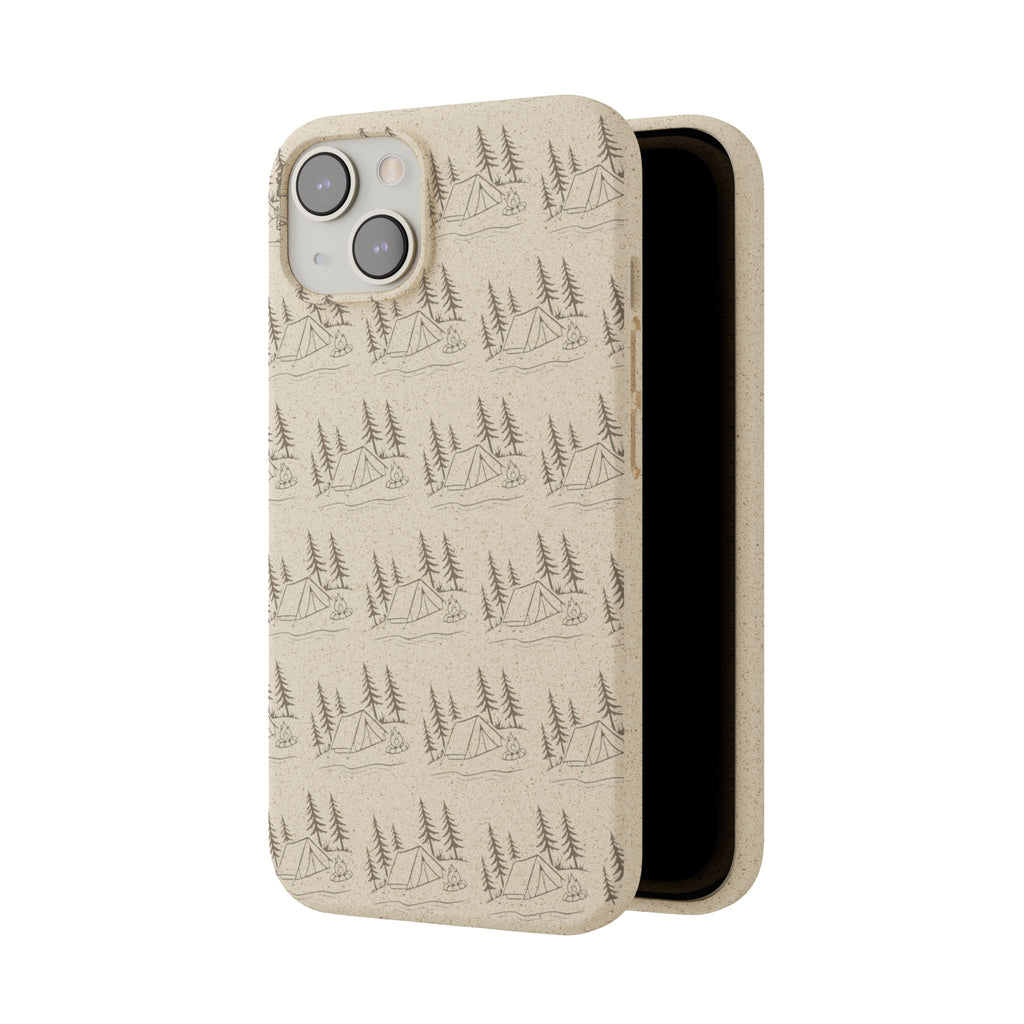 Biodegradable Phone Case — Eco-Friendly Forest Sketch Pattern