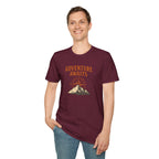 "Adventure Awaits" Compass & Mountain T-Shirt