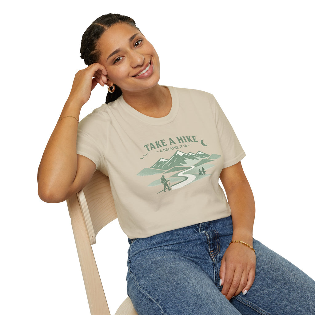 "Take A Hike & Breathe It In" Outdoor Hiking Graphic Tee