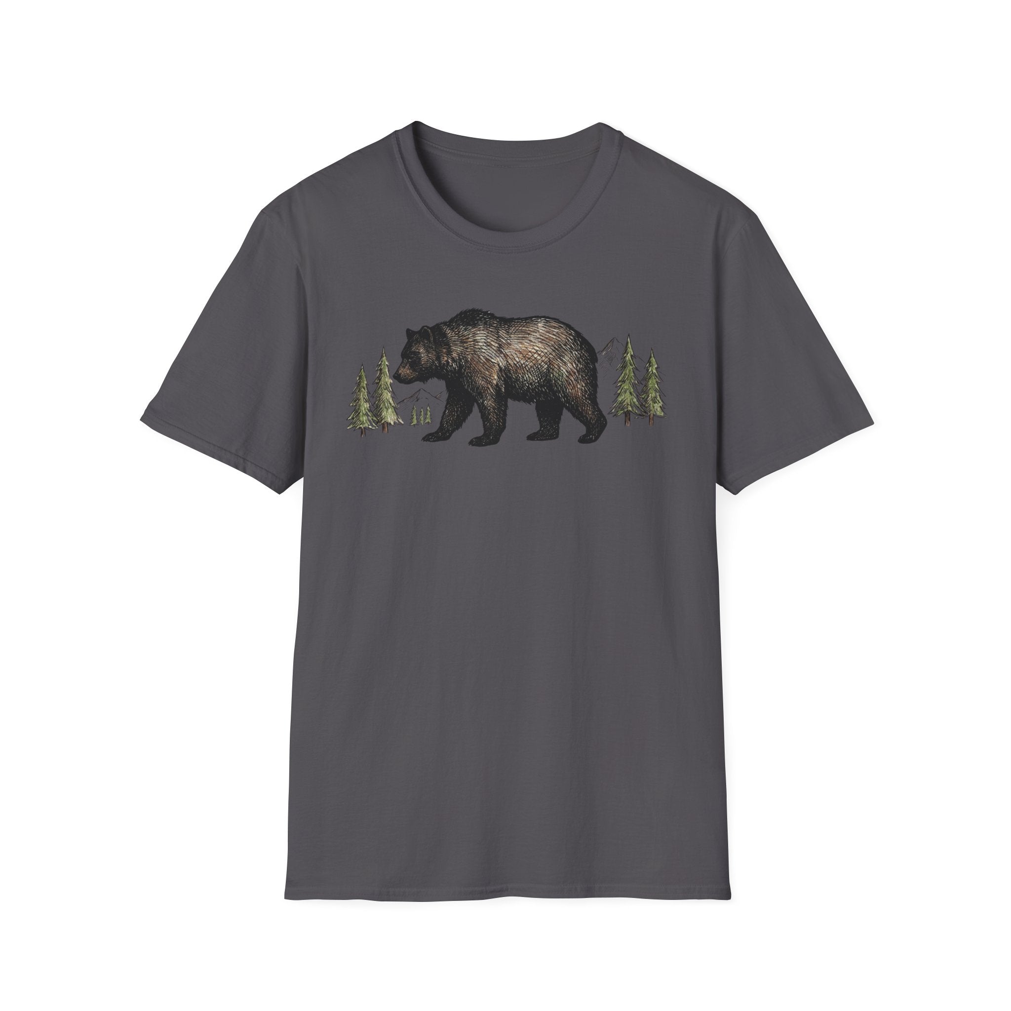 Bear & Forest T‑Shirt - Rustic Woodland Graphic Tee