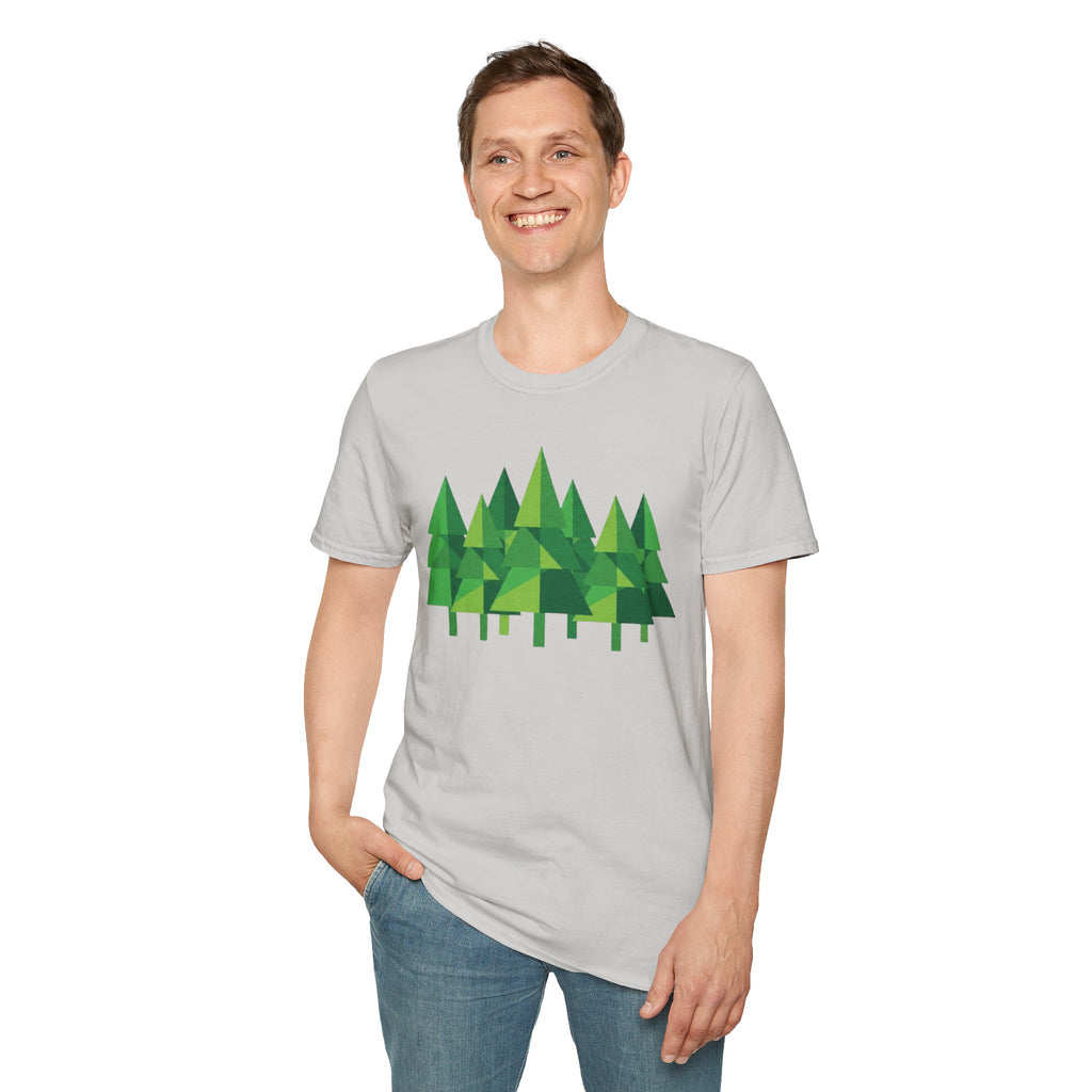 Forest Graphic T-Shirt — Minimal Green Pine Trees Tee