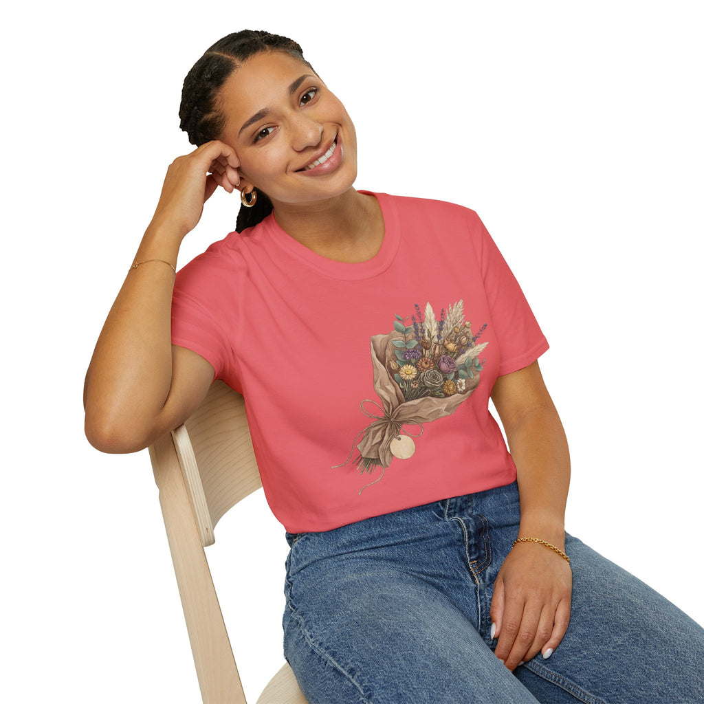 Floral Bouquet Graphic T-Shirt — Rustic Wildflower Bouquet Tee