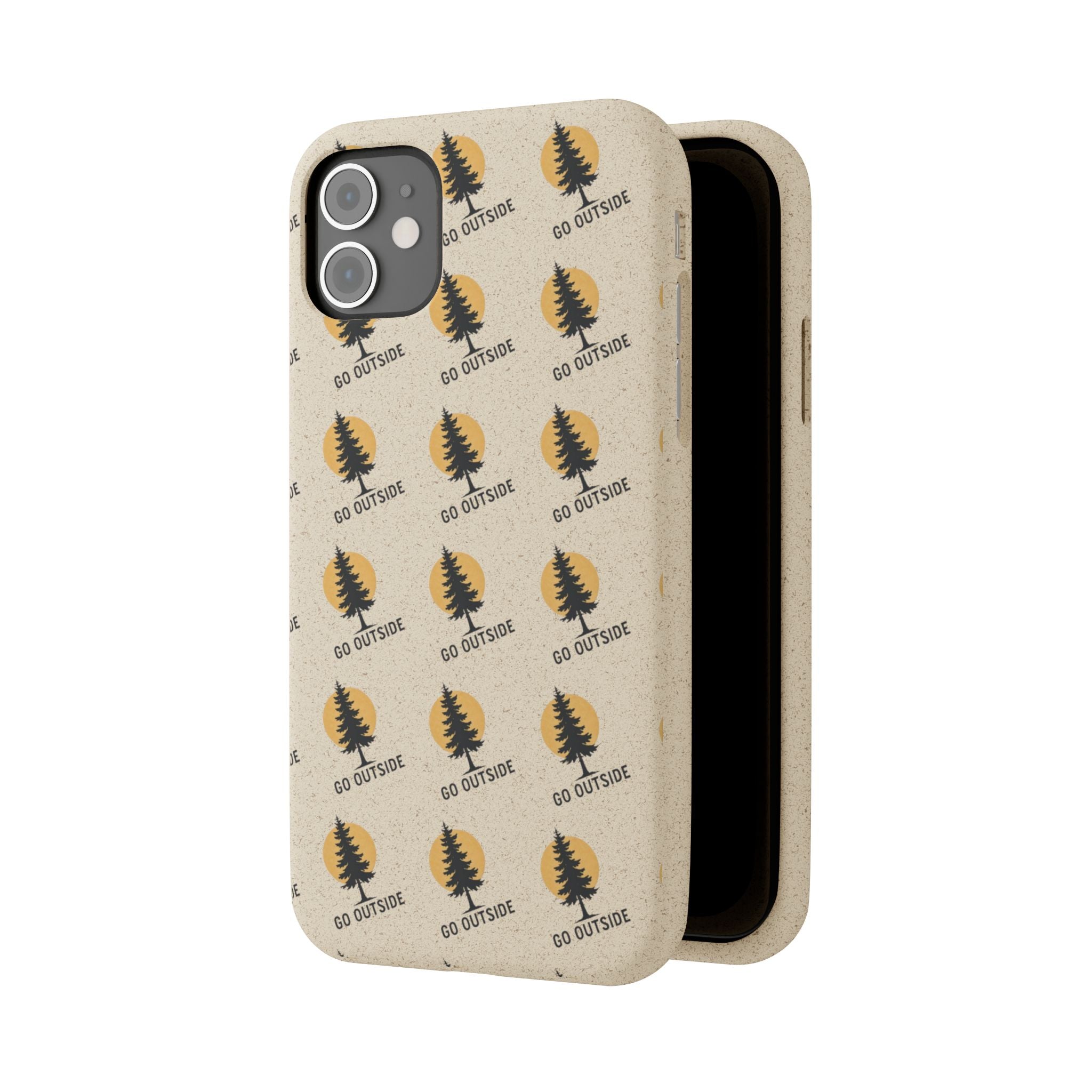 Biodegradable Phone Case — 'Go Outside' Recycled Eco-Friendly iPhone Cover