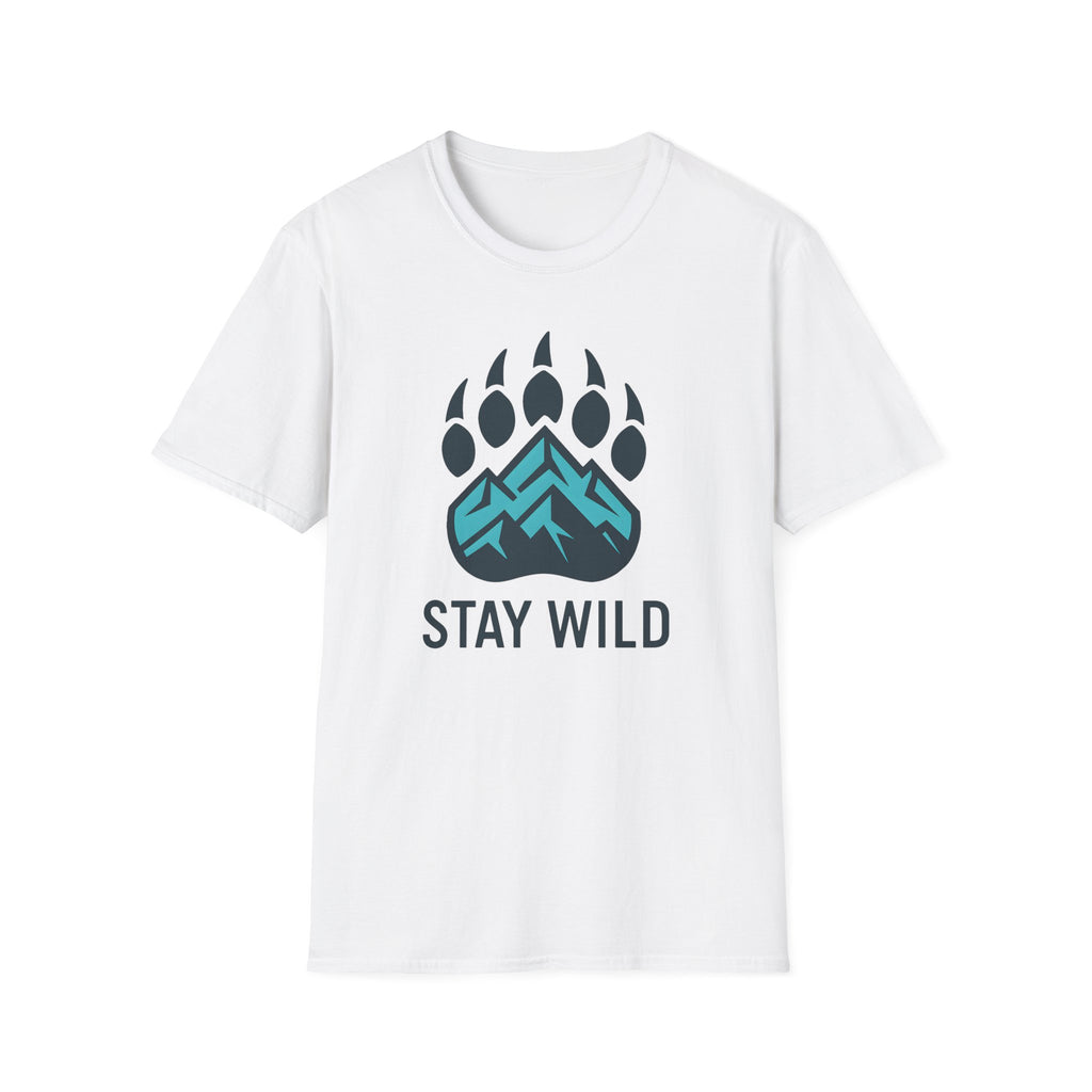 "Stay Wild" Bear Footprint Mountain Emblem T-Shirt