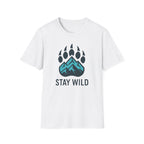 "Stay Wild" Bear Footprint Mountain Emblem T-Shirt