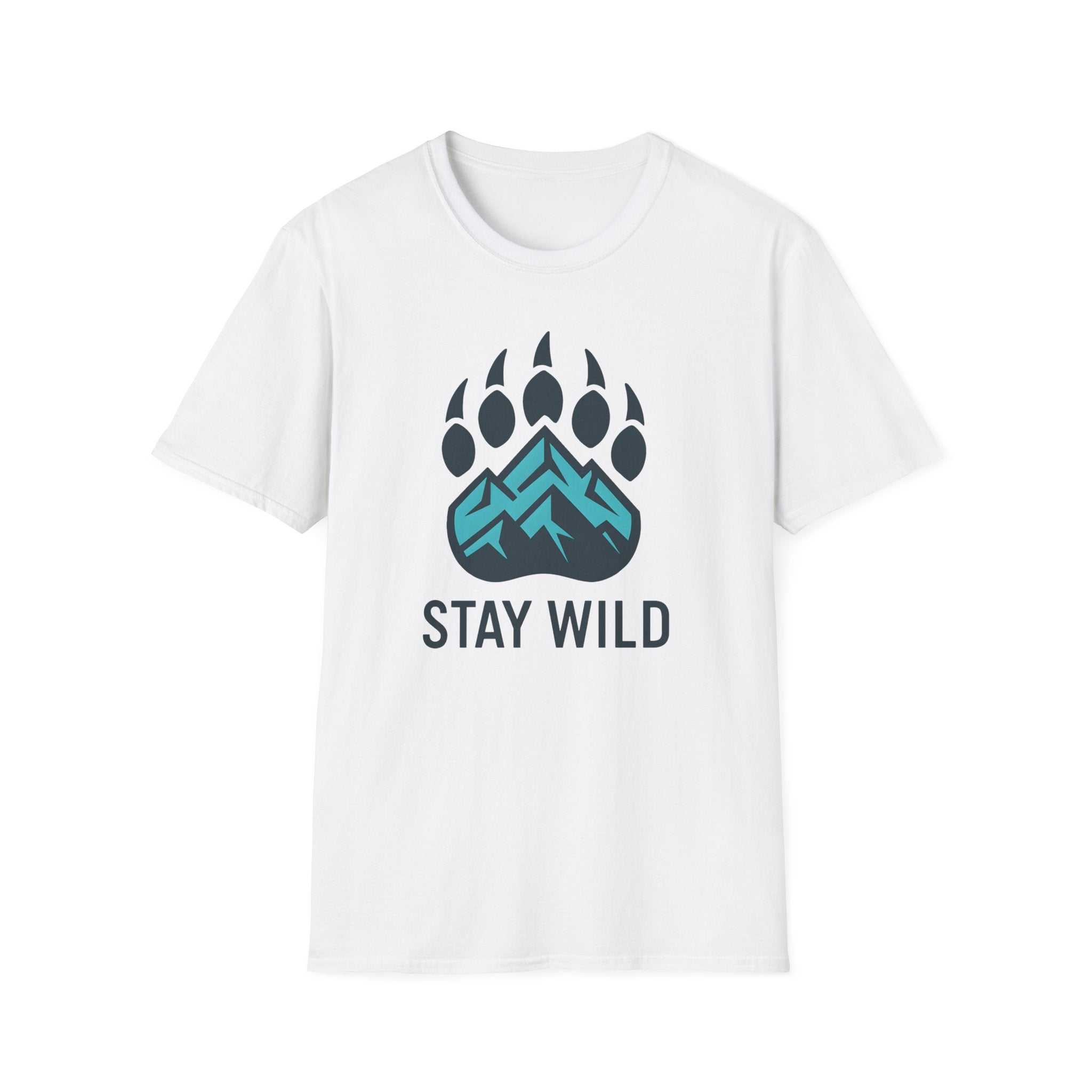 "Stay Wild" Bear Footprint Mountain Emblem T-Shirt