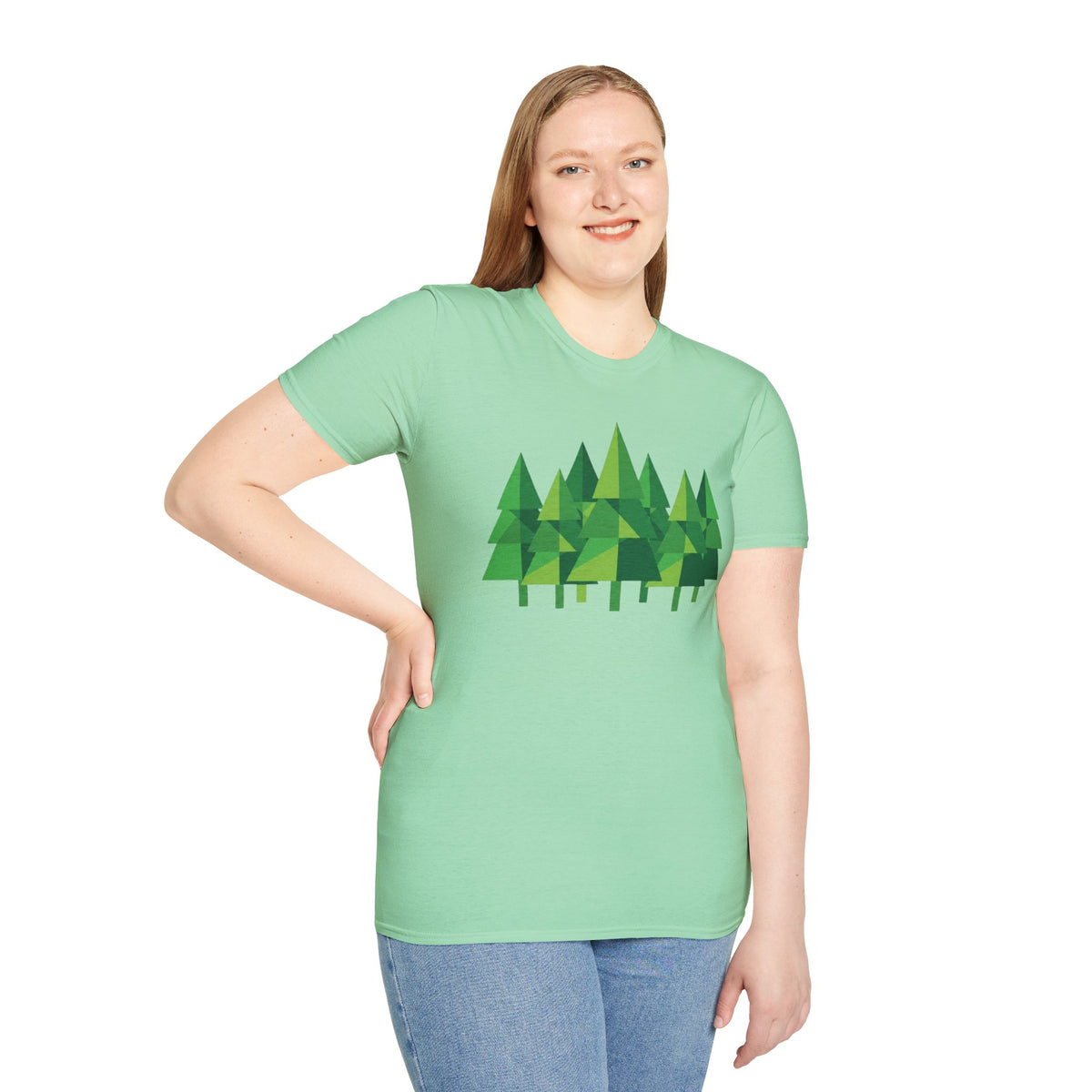Forest Graphic T-Shirt — Minimal Green Pine Trees Tee