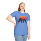 Bear Sunset Forest Silhouette Wildlife Tee
