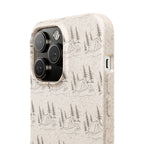 Biodegradable Phone Case — Eco-Friendly Forest Sketch Pattern
