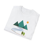 Minimal Mountain River T-Shirt — Nature Graphic Tee