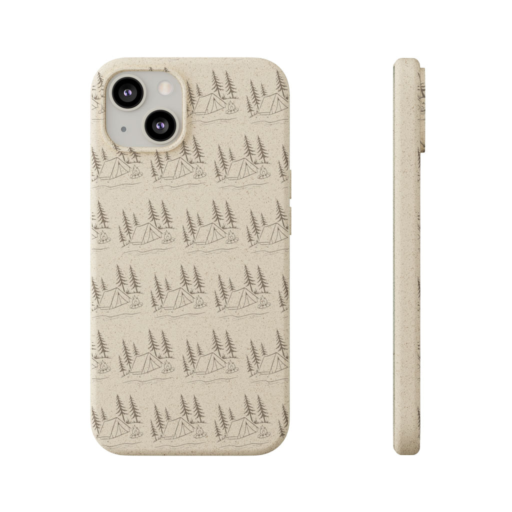 Biodegradable Phone Case — Eco-Friendly Forest Sketch Pattern