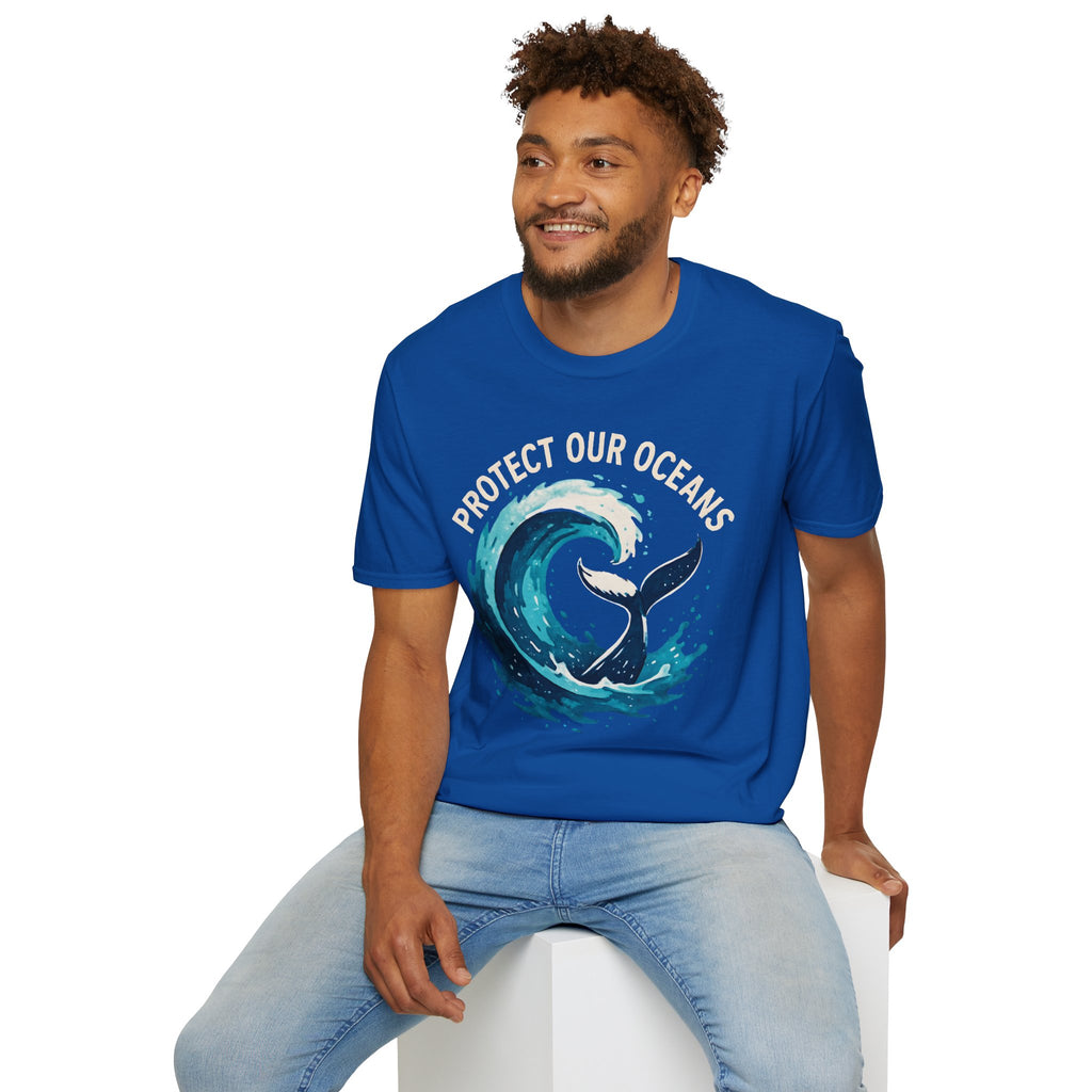 "Protect Our Oceans" Wave Whale Conservation T-Shirt