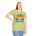 "The Lake Is My Happy Place" Canoe On The Lake At Sunset T-Shirt