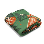 Campfire Cozy Fleece Blanket – 'Campfires & Good Times' Retro Outdoor Throw