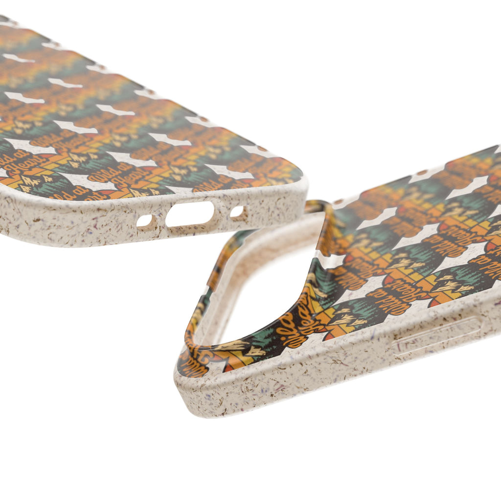 Eco-Friendly Phone Case — Vintage Camper Pattern Biodegradable iPhone Cover