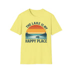 "The Lake Is My Happy Place" Canoe On The Lake At Sunset T-Shirt