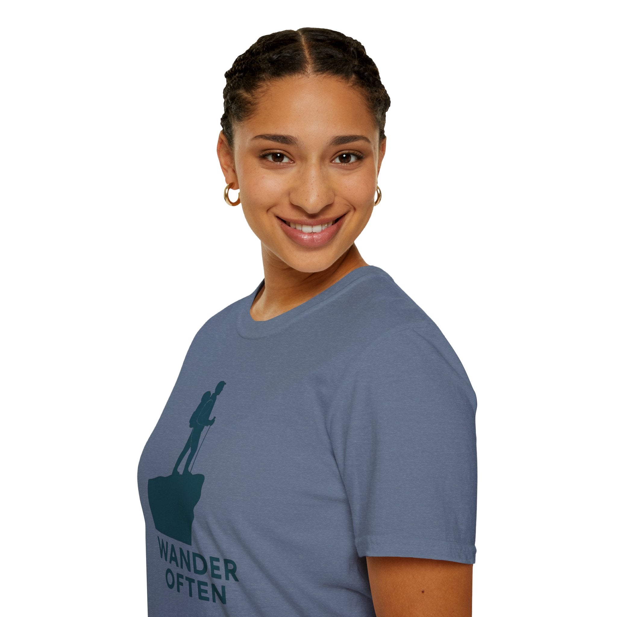 "Wander Often" Hiker on Cliff T-Shirt