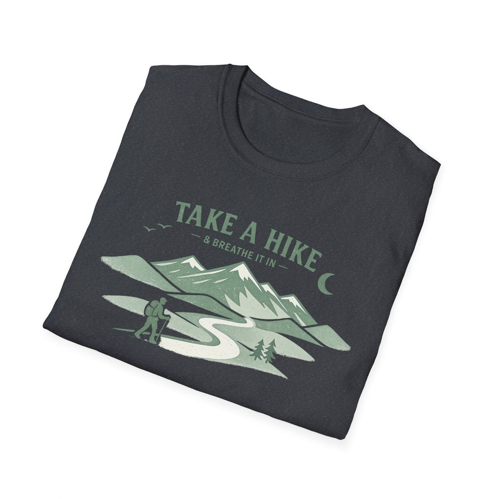 "Take A Hike & Breathe It In" Outdoor Hiking Graphic Tee