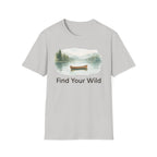Find Your Wild Canoe T-Shirt — Lake Pine Trees Outdoor Adventure Tee