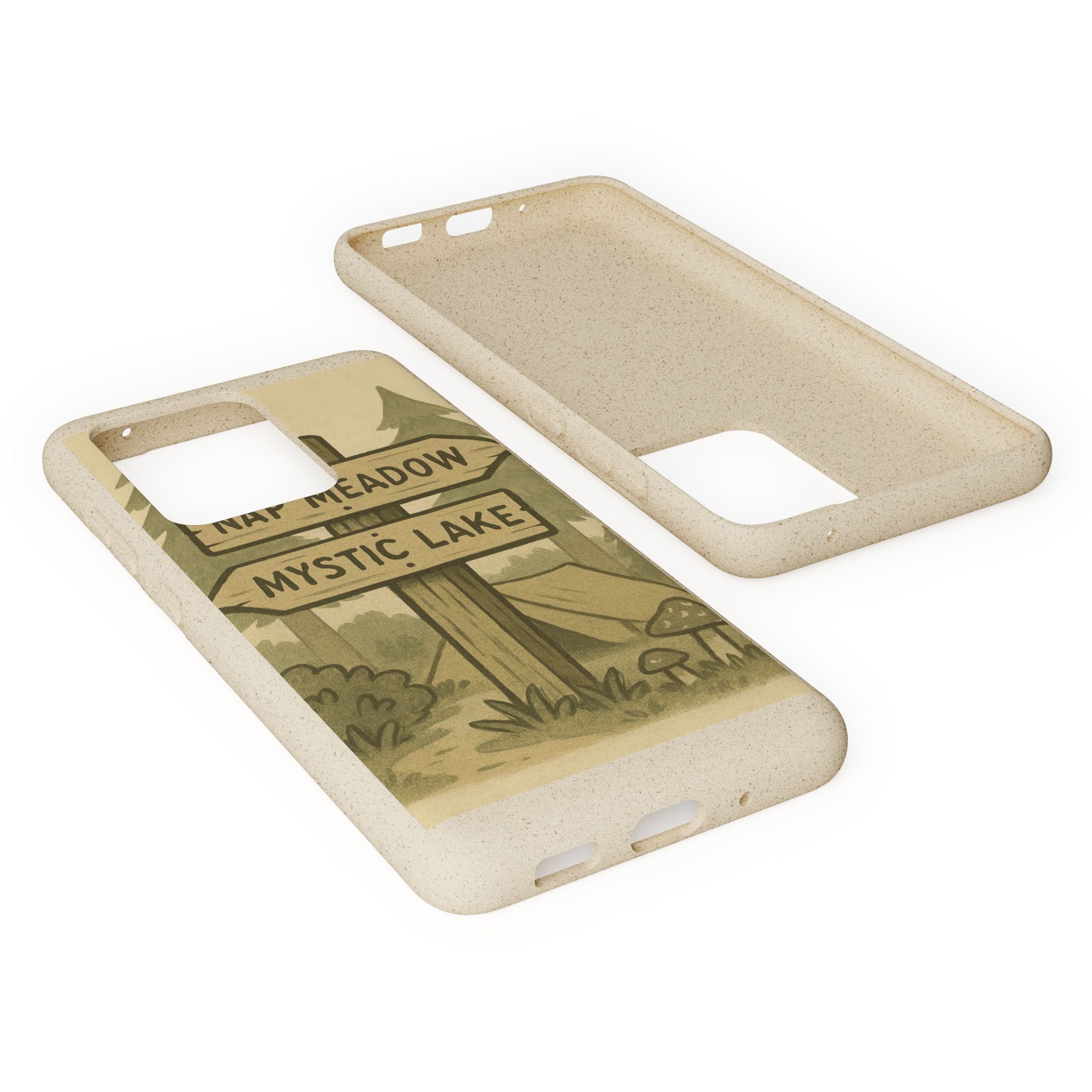 Biodegradable Phone Case — 'Nap Meadow' Mystic Lake Camping Design