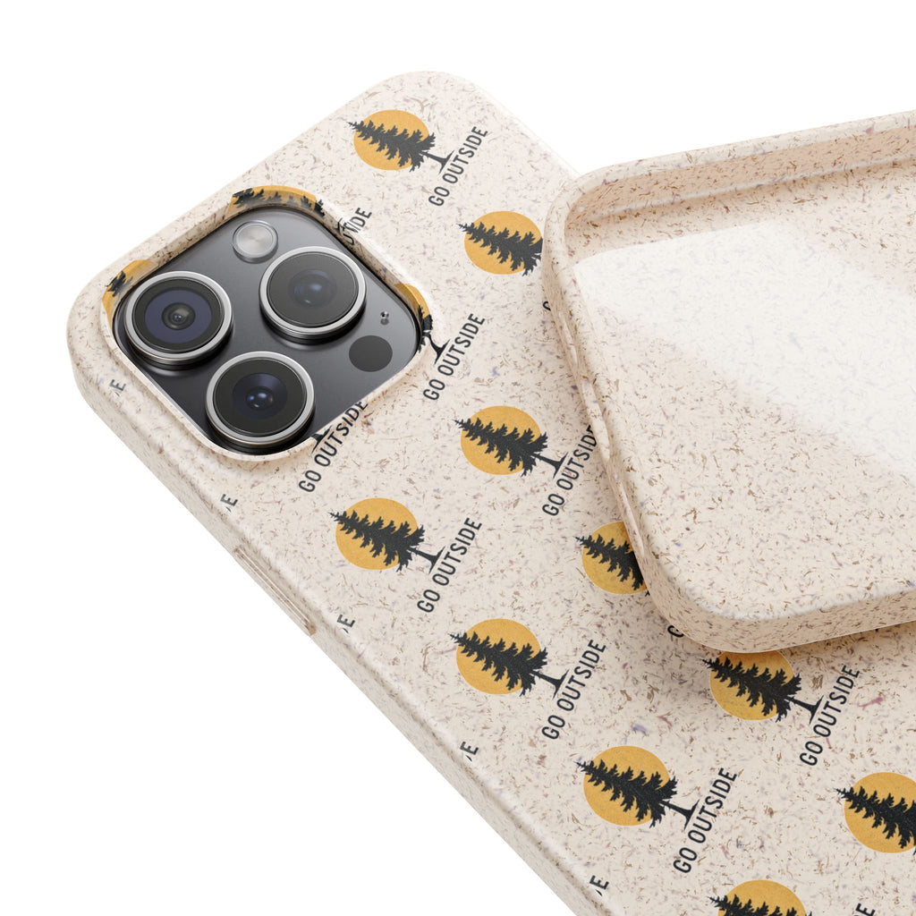 Biodegradable Phone Case — 'Go Outside' Recycled Eco-Friendly iPhone Cover