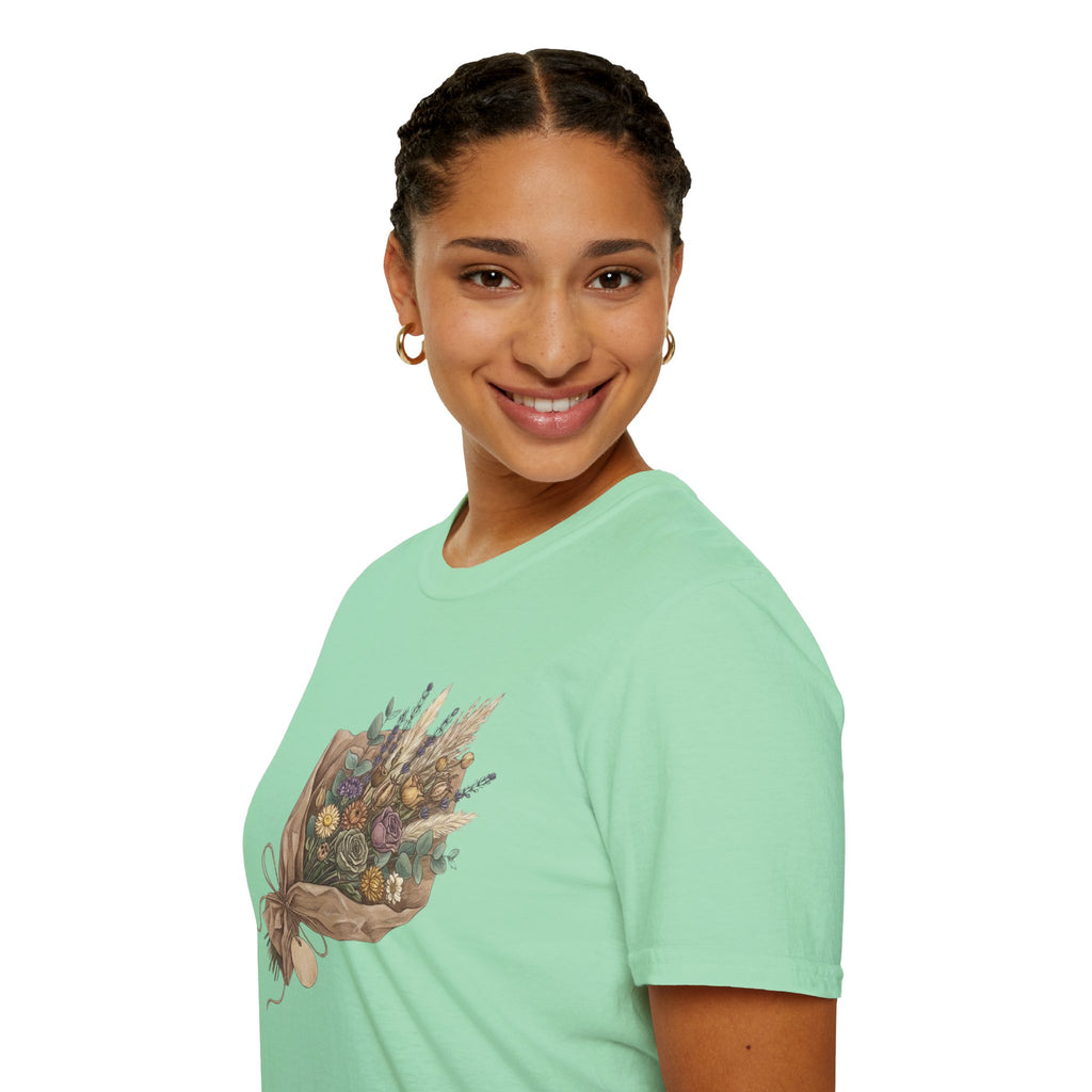 Floral Bouquet Graphic T-Shirt — Rustic Wildflower Bouquet Tee