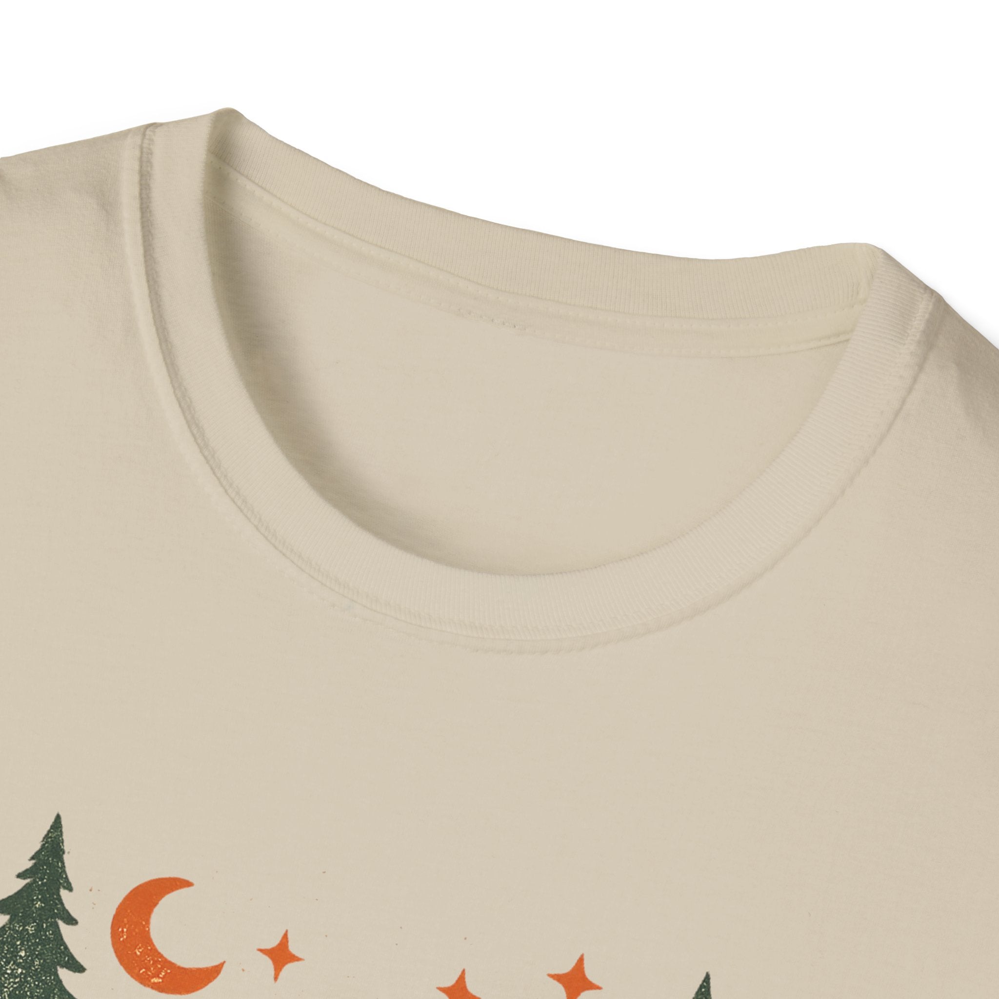 Campfires & Good Times T-Shirt — Retro Camping Tee with Bonfire, Trees & Coffee Mug