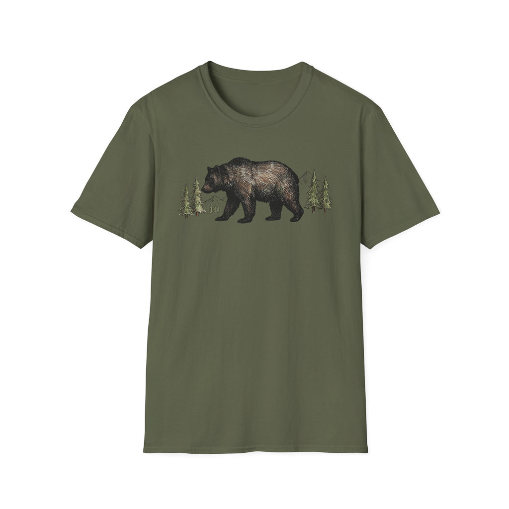 Bear & Pines T‑Shirt — Rustic Woodland Graphic Tee