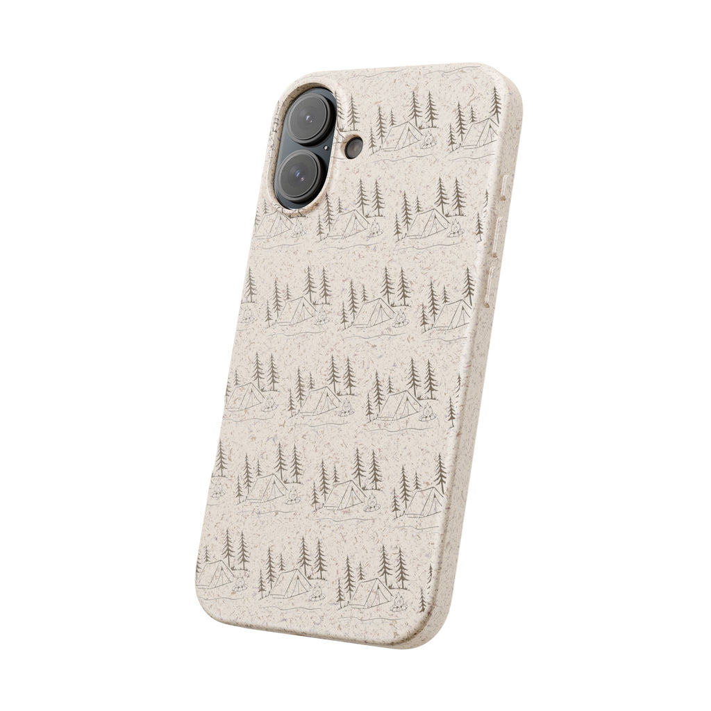 Biodegradable Phone Case — Eco-Friendly Forest Sketch Pattern