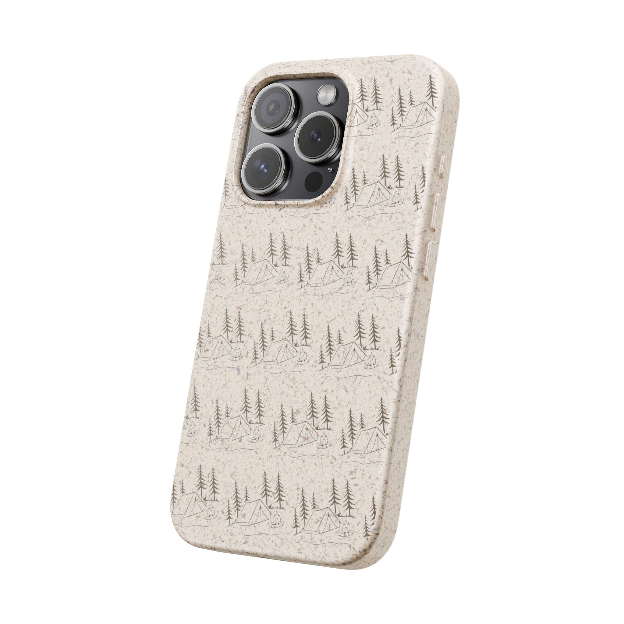 Biodegradable Phone Case — Eco-Friendly Forest Sketch Pattern