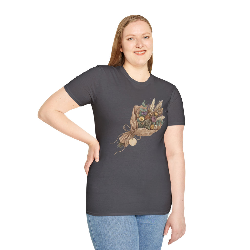 Floral Bouquet Graphic T-Shirt — Rustic Wildflower Bouquet Tee