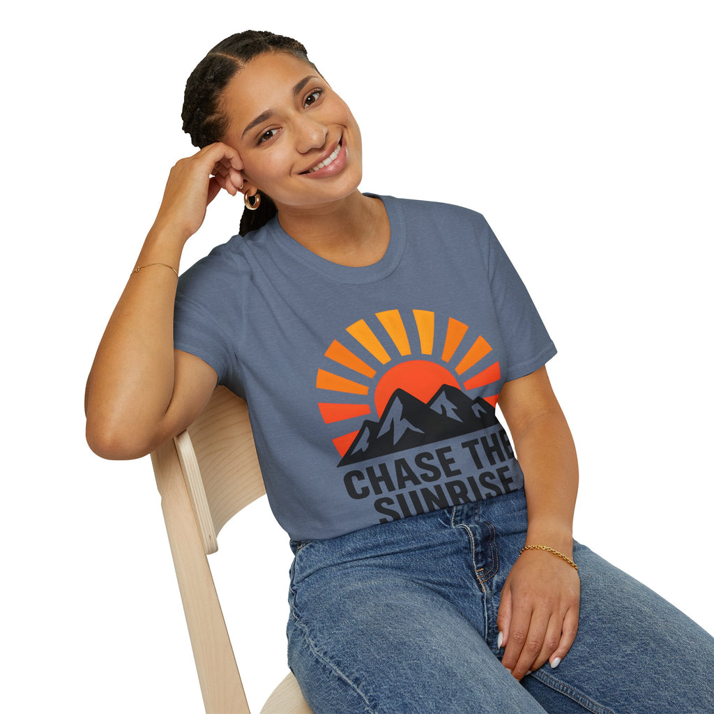 Chase The Sunrise Mountain T-Shirt — Sunrise & Peaks Graphic Tee