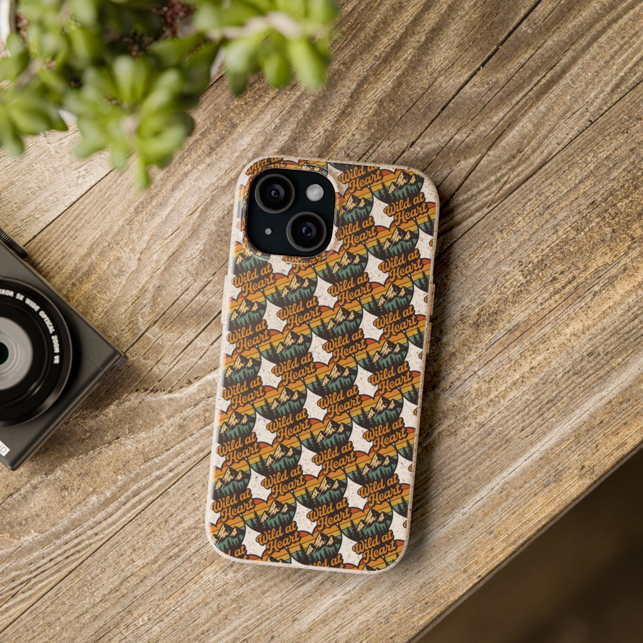 Eco-Friendly Phone Case — Vintage Camper Pattern Biodegradable iPhone Cover