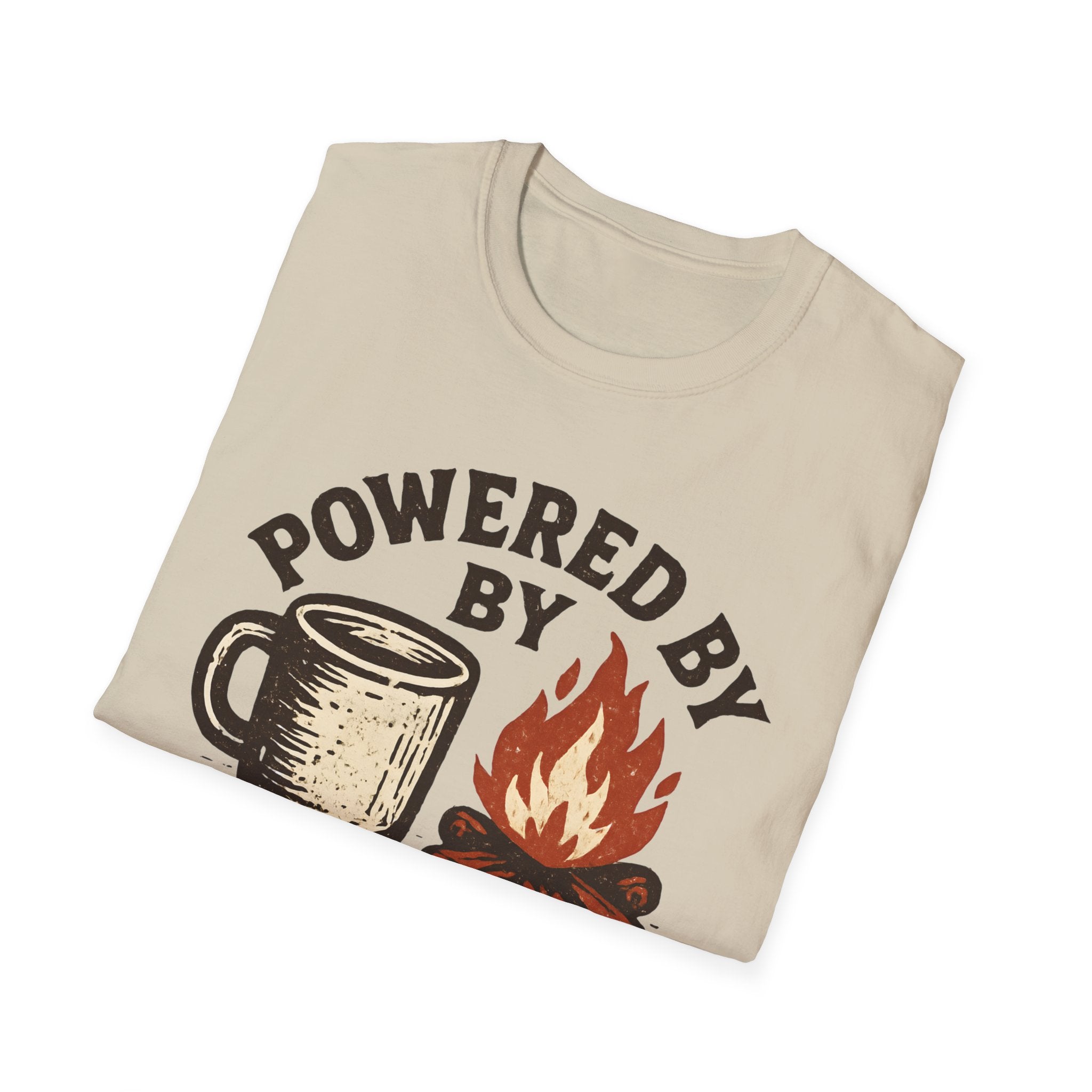 Powered By Coffee And Campfires Vintage Camping T-Shirt