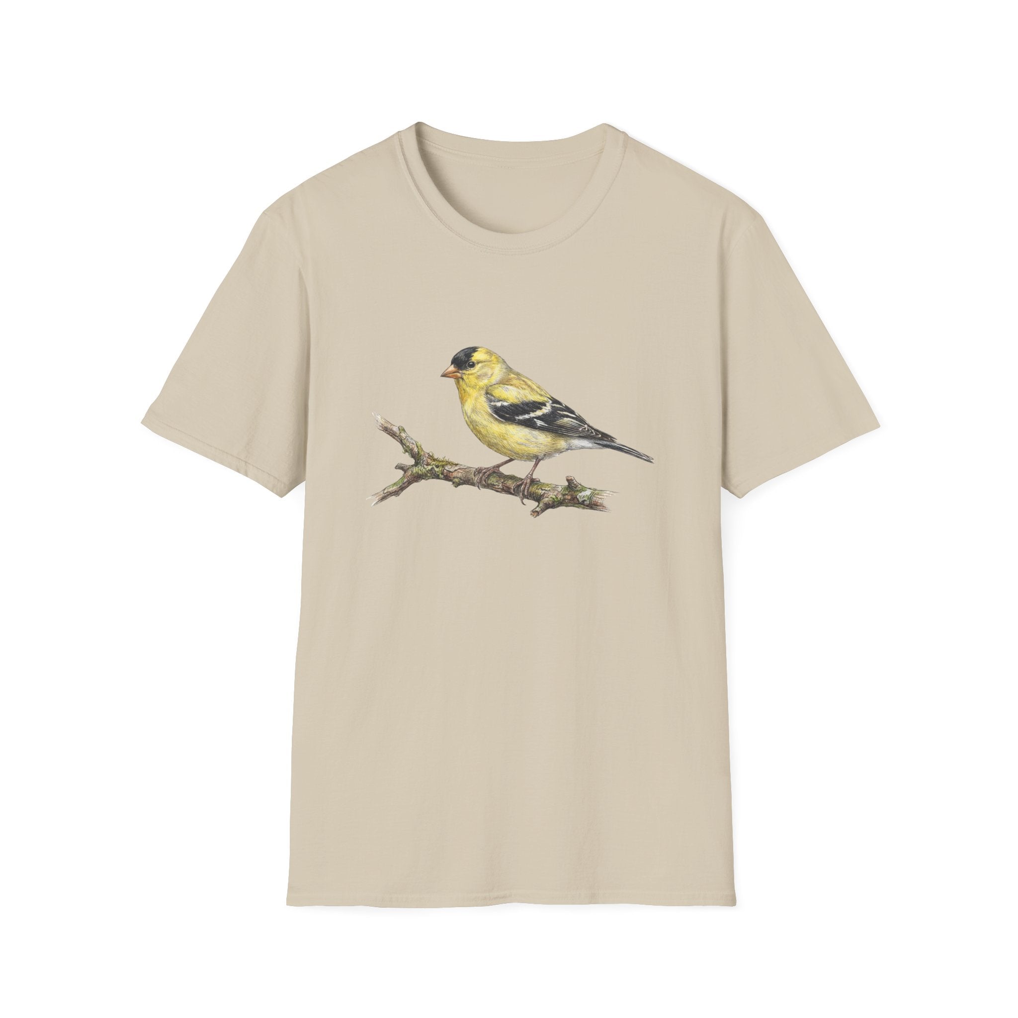 Goldfinch Bird T-Shirt – Vintage Watercolor Songbird Tee