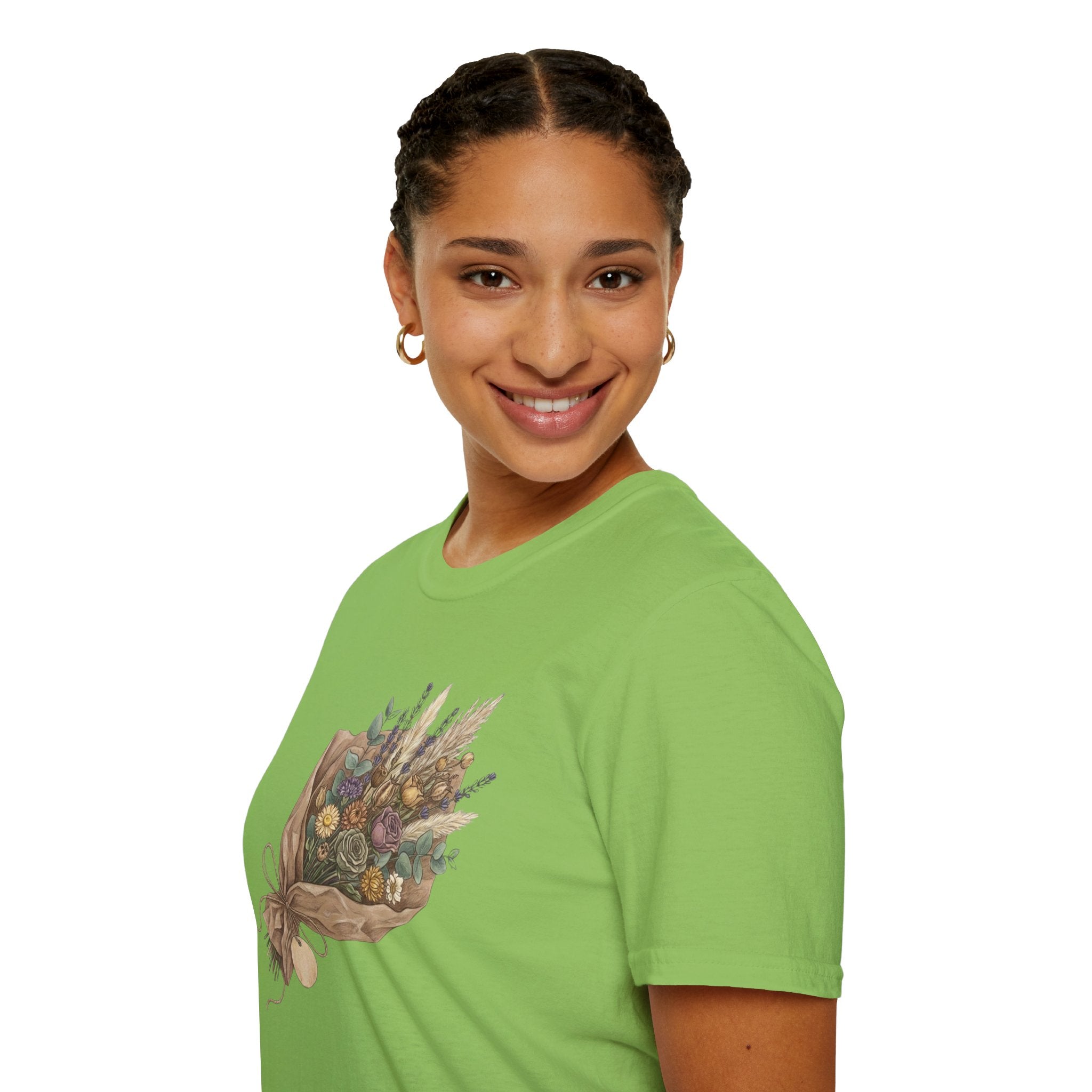 Floral Bouquet Graphic T-Shirt — Rustic Wildflower Bouquet Tee