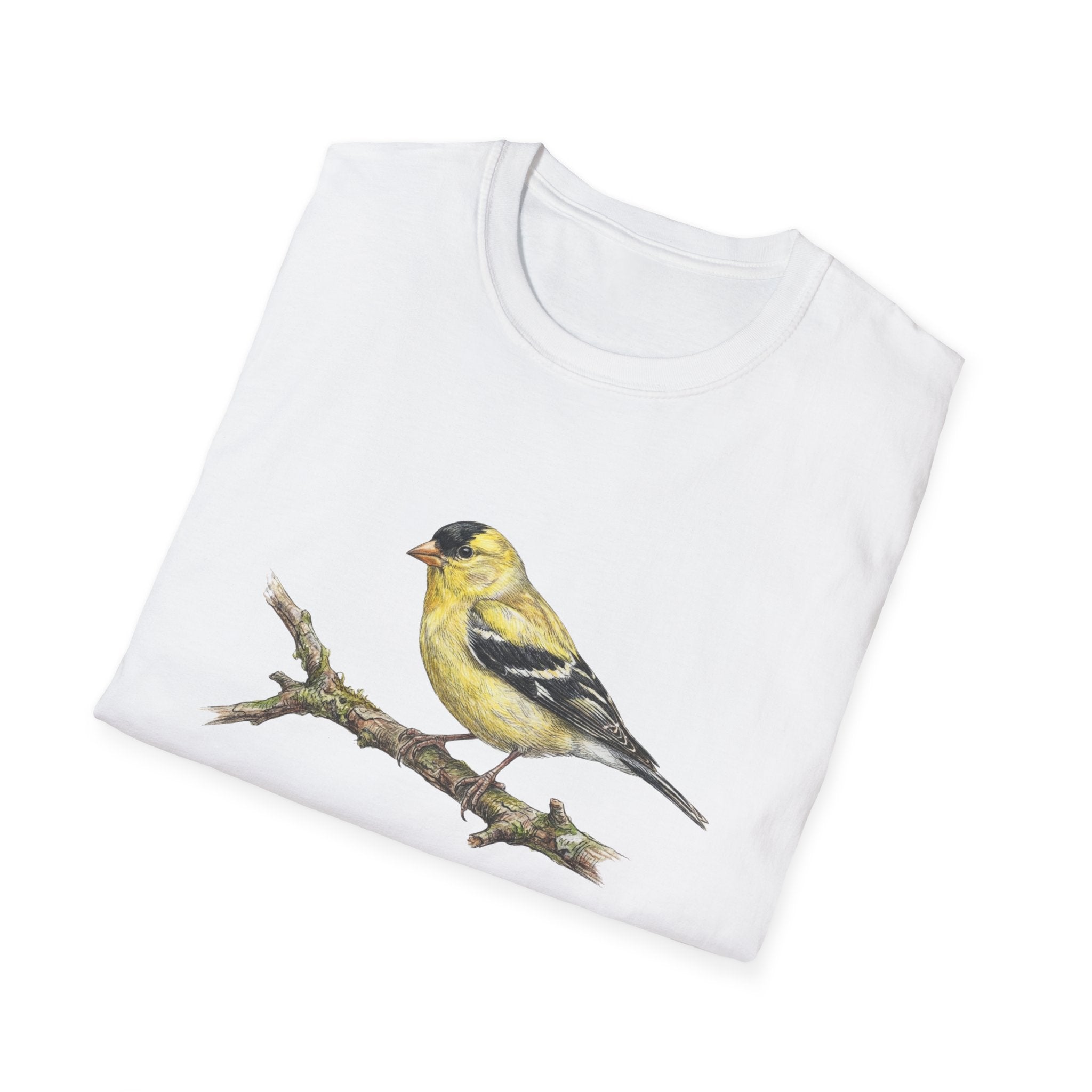 Goldfinch Bird T-Shirt – Vintage Watercolor Songbird Tee