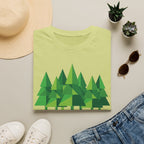 Forest Graphic T-Shirt — Minimal Green Pine Trees Tee