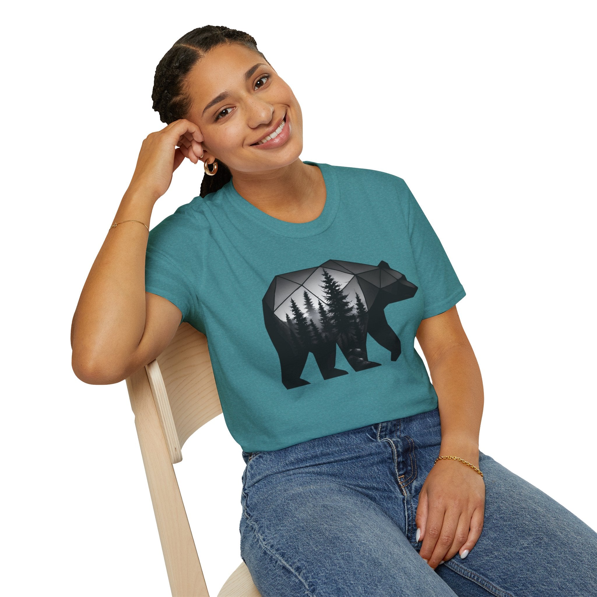 Geometric Forest Bear T-Shirt