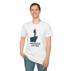 "Wander Often" Hiker on Cliff T-Shirt