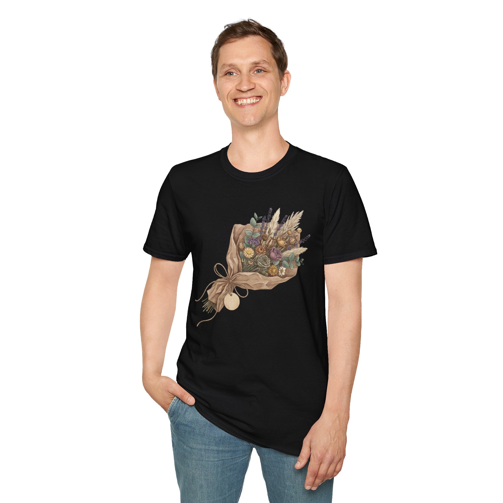 Floral Bouquet Graphic T-Shirt — Rustic Wildflower Bouquet Tee